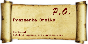 Prazsenka Orsika névjegykártya